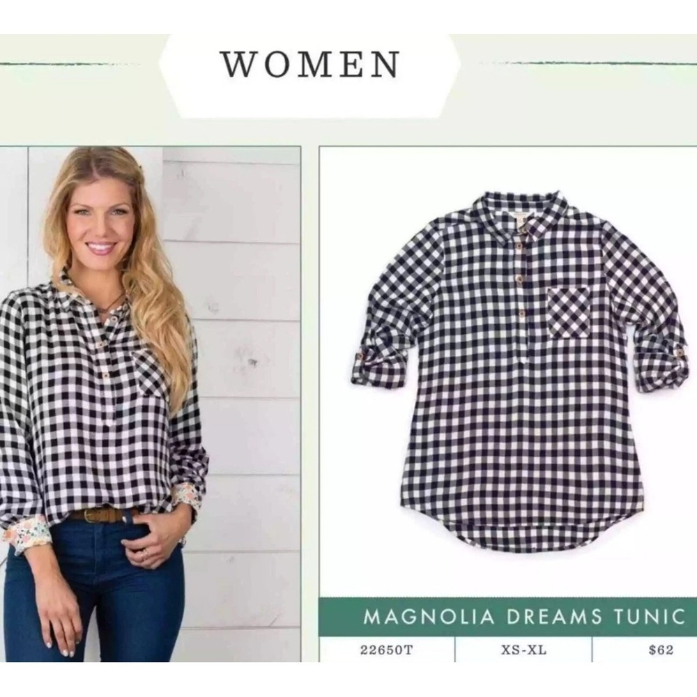 Matilda Jane Clothing‎ Joanna Gaines Magnolia Dreams Tunic Buffalo Plaid Small